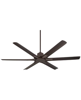 60" X-Force Farmhouse Rustic Indoor Outdoor Ceiling Fan 6 Blade Remote Control Emperial Bronze Finish Brown Blades Bedroom Patio Living Room Kitchen P