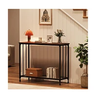 gaomon Sofa Console Table-2 Tier Design, Glass Shelf, Metal Frame, 33.5" Width, Elegant for Entryway and Living Room