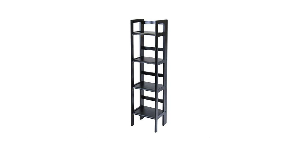 Slickblue 4-Tier Folding Shelf Shelving Unit Bookcase for Storage and Display Tower