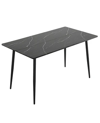 Slickblue Modern Rectangular Table for Dining Room or Office with Durable Design and Spacious Surface