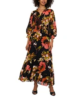 Vince Camuto Women's Floral-Printed Smocked-Waist Maxi Dress