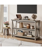 gaomon Farmhouse Entryway Table,47 Inch Narrow Long Console Table with Storage, 3 Tier Wood for Living Room, Sofa Tables Behin