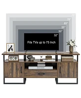 gaomon Tv Stand for 75 Inch Tv, Mid Century Modern Entertainment Center