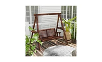 Slickblue 2-Seat Outdoor Swing Chair with Cushions for Comfortable Relaxation and Garden Enjoyment