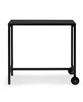 Slickblue Outdoor Bar Table with Wheels, Rectangle Narrow Counter Height Table