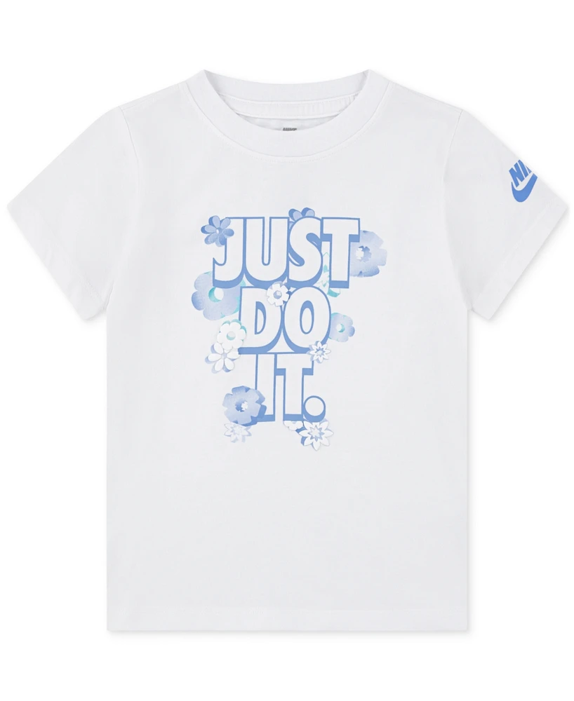 Nike Little Girls Flow-Ral Ringlet Logo Graphic T-Shirt