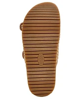 Anne Klein Women's Happy Double Band Embellished Buckle Footbed Sandals