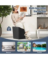 Costway 11.5 Gallon Water-proof Deck Box with Removable Lid Storage Container Side Table