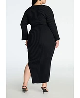 Eloquii Plus Wide Sleeve Maxi Sweater Dress