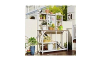 Slickblue Outdoor Potting Bench with Storage and Work Surface for Gardening and Organization