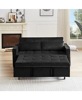 Slickblue Modern Velvet Recliner Sofa for Comfortable Living Room Seating