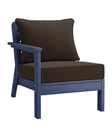 WestinTrends Outdoor Patio Hdpe Navy Blue Loveseat Sofa with Cushions