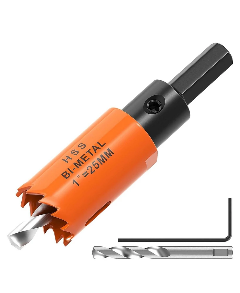 Xdovet 1 inch Hole Saw with Hex Shank Drill Bit Adapter, 25mm Smoothly Cutting in Boards, Wood, Plastic, Metal, Drywall, Fiberboard