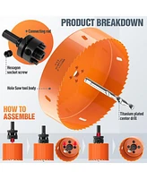 Xdovet 6 inch Hole Saw with Hex Shank Drill Bit Adapter,152mm Smoothly Cutting in Boards, Wood, Plastic, Metal, Drywall, Fiberboard