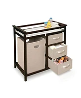 Slickblue Baby Changing Table with 3 Baskets and Hamper Convenient Storage and Organization