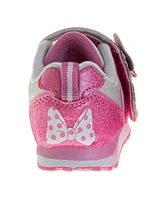 Disney Toddler and Little Girls Minnie Mouse Hook Loop Light Up Sneakers