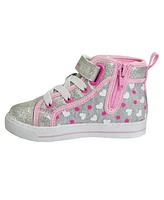 Disney Toddler and Little Girls Minnie Mouse Light Up Canvas Sneakers