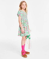 Epic Threads Girls Sporty Stripe Cardigan Berry Puff Sleeve Smocked Dress Exclusively At Macys