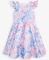 Rare Editions Toddler and Little Girls Floral Mikado Social Dress