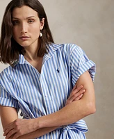 Polo Ralph Lauren Women's Belted Striped Cotton Shirtdress