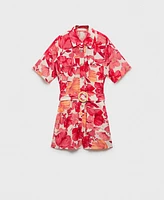 Mango Women's Floral Print Short Jumpsuit