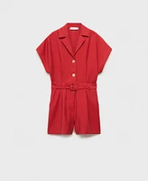 Mango Women's Belt Short Jumpsuit