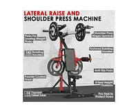 Er Kang Deltoid and Shoulder Press Machine, Lateral Raise Machine with Adjustable Seat and Backrest, 800 Weight Capacity Upper Body Machine