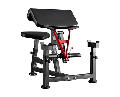 Er Kang Preacher Curl Bench, Plate Loaded Bicep Curl Machine, Bicep and Tricep Workout Equipment，2 in 1 Arm Training Machine for Home Gym