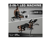 Er Kang Leg Extension and Curl Machine, Adjustable Leg Rotary Extension Machine for Lower Body Workouts, Leg Machine with Plate Loaded for Home Gym