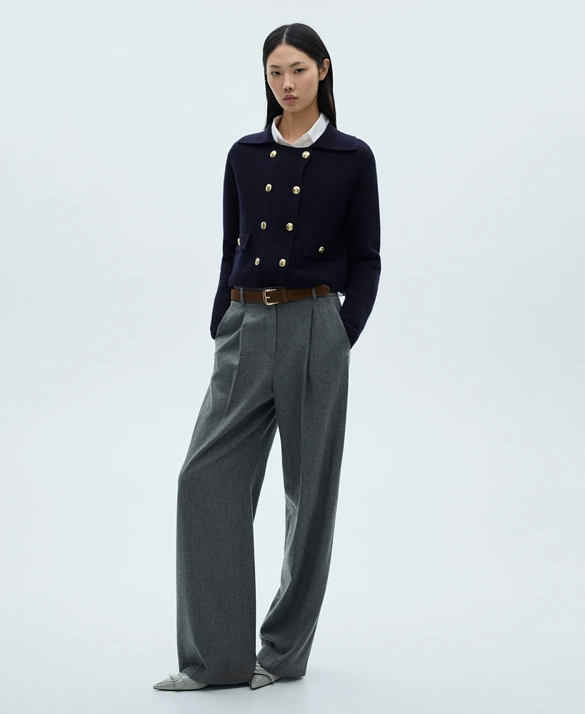 Mango Women's Double Breasted Wool Sweater