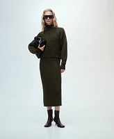 Mango Women's Openwork Knit Sweater