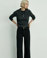 Mango Women's Catherin Culotte High-Rise Jeans