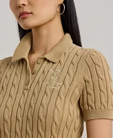 Lauren Ralph Women's Cable-Knit Polo Shirt