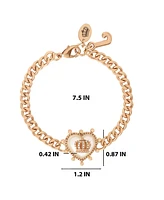 Juicy Couture Gold-Tone Chain Bracelet with Crown Heart Charm