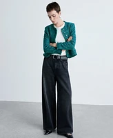 Mango Women's Pocket Tweed Jacket