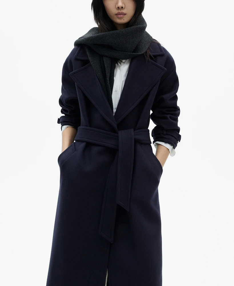 Mango Women's Belted Wool Coat