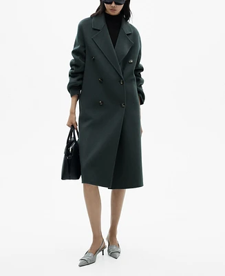 Mango Women's Handmade Oversized Wool Coat