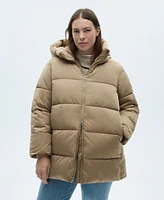 Mango Women's Hood Quilted Coat