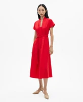 Mango Women's Bow Pleats Dress