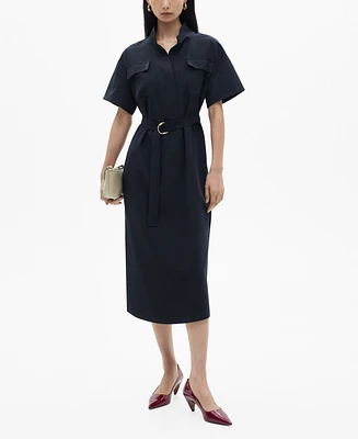 Mango Women's Belt Shirt Dress