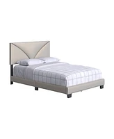 Boyd Sleep Camille Upholstered Platform Bed with Headboard, Mattress Foundation Strong 4 Wood Slat Supports, Box Spring Required