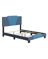 Boyd Sleep Tuscan Upholstered Platform Bed with Headboard, Mattress Foundation with Strong 4 Wood Slat Supports