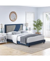 Boyd Sleep Sailor Upholstered Platform Bed with Headboard, Mattress Foundation Strong 14 Wood Slat Supports, No Box Spring Required