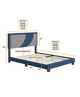 Boyd Sleep Sailor Upholstered Platform Bed with Headboard, Mattress Foundation Strong 14 Wood Slat Supports, No Box Spring Required