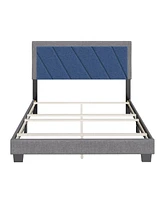 Boyd Sleep Doreen Upholstered Platform Bed with Headboard, Mattress Foundation Strong 4 Wood Slat Supports