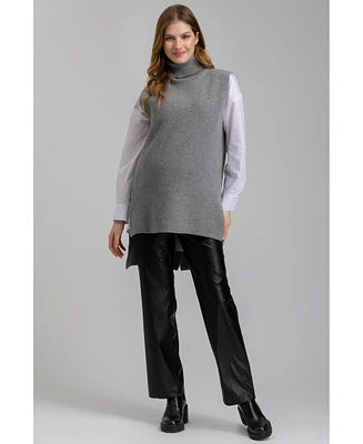 Pietro Brunelli Maternity Straight & Stretchy Vegan Leather Romeo Trousers