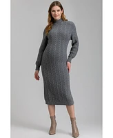 Pietro Brunelli Maternity Cable Knit Mock Neck Elettra Dress