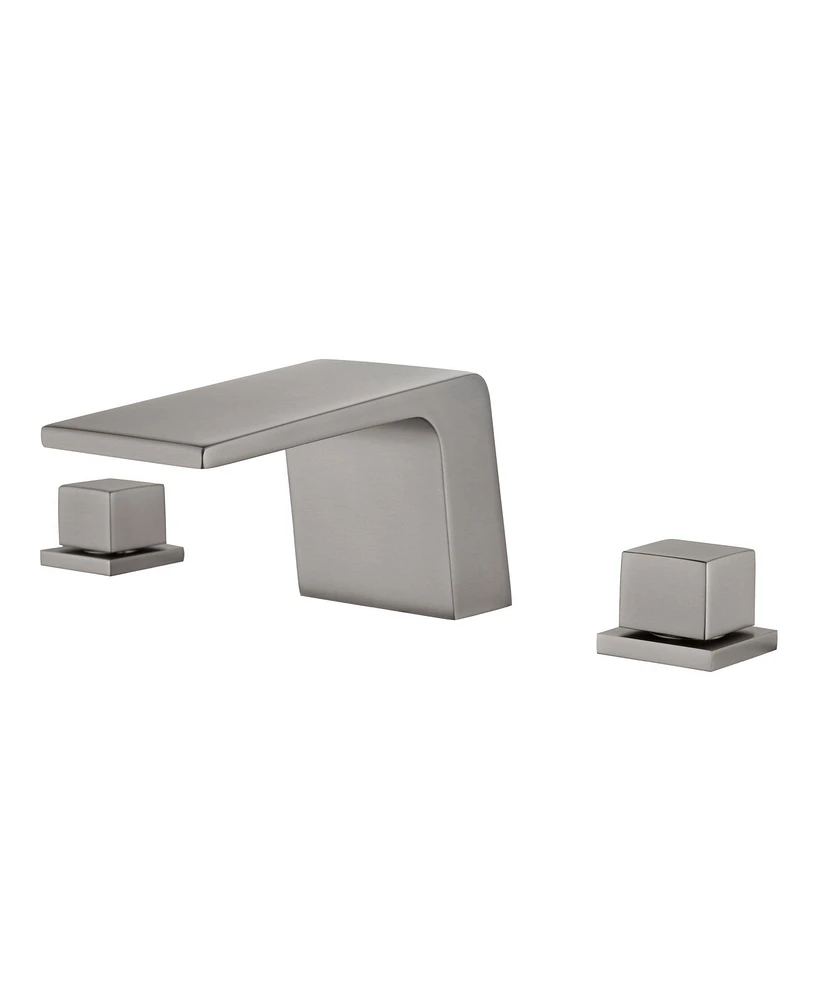 Boyel Living Double Handle 3 Hole 8-Inch Center Wide-Spread Bathroom Sink Facuet Waterfall Spout