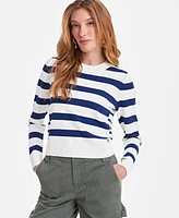 On 34th Women's Mixed-Stripe Relaxed-Fit Sweater, Exclusively at Macy's