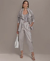 Donna Karan New York Satin Zip Front Jacket Cargo Pant